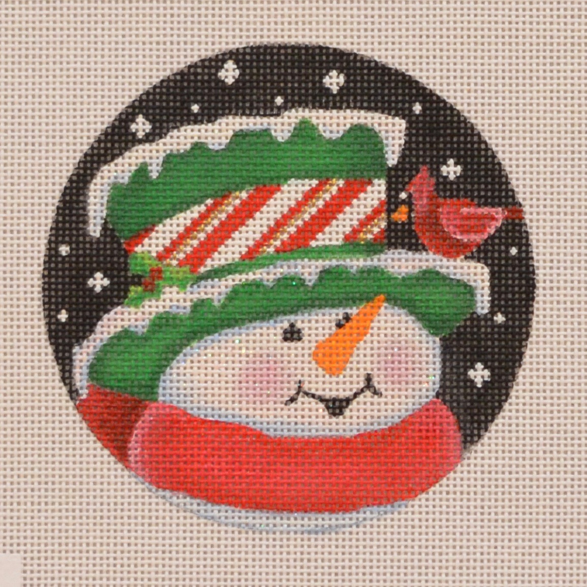 Snowmen Needlepoint Designs, Needlepoint Canvases Snowmen with Hats and Scarves Whimsical